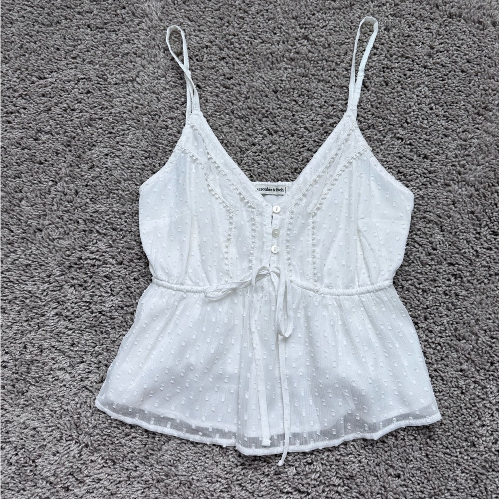 Abercrombie & Fitch Button-Through Lace Trim Cami